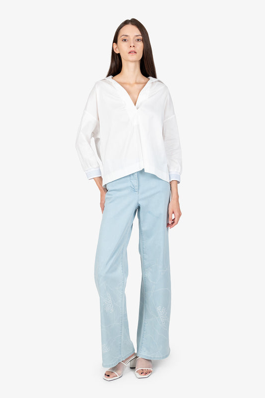 針織袖口Polo領襯衣