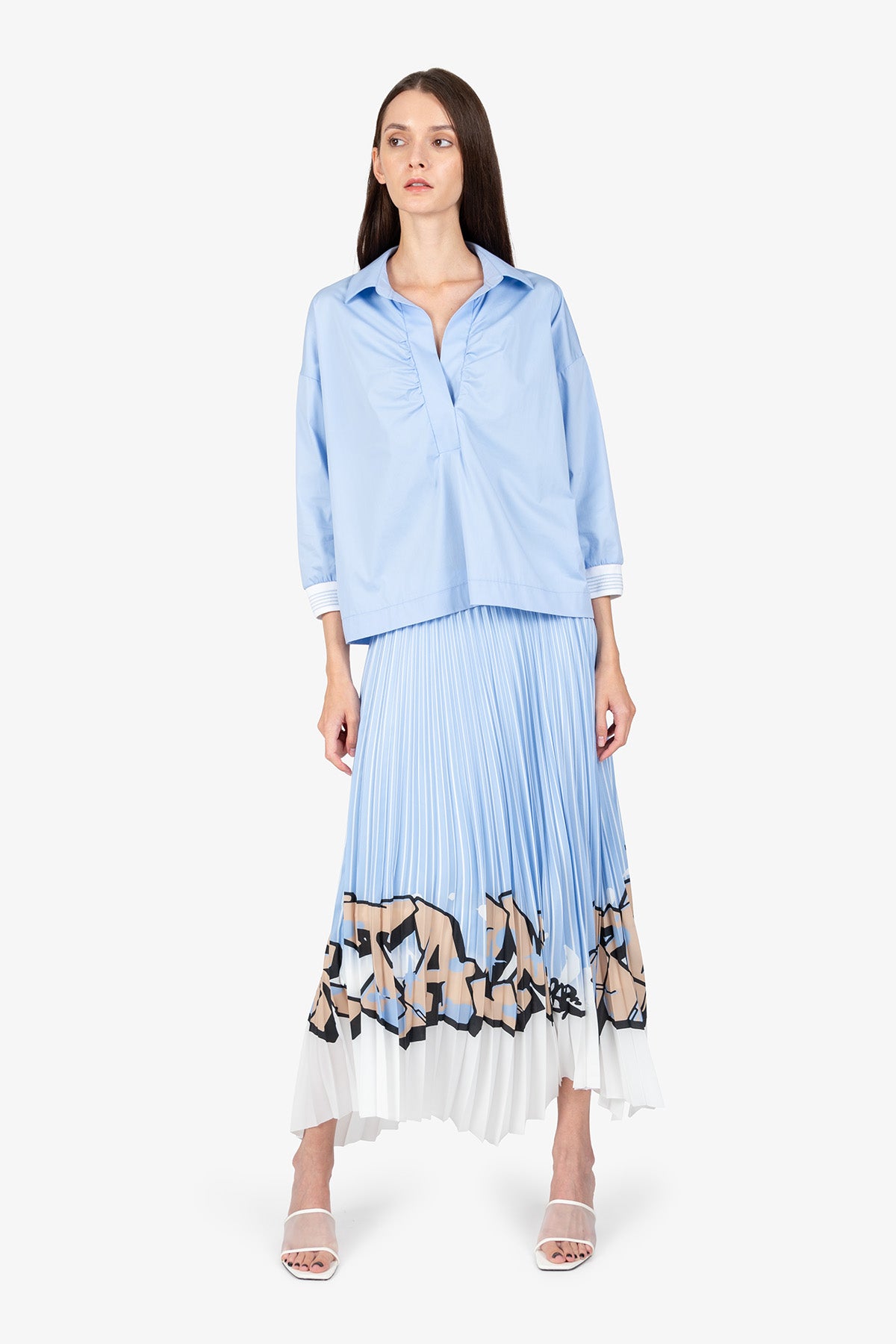 針織袖口Polo領襯衣