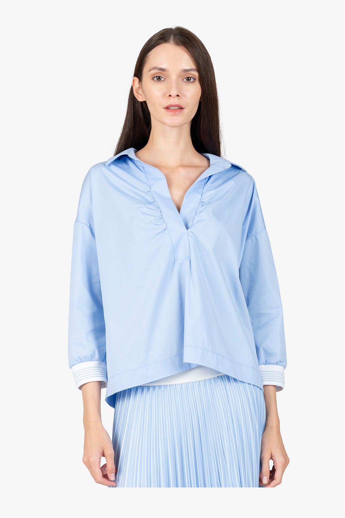 針織袖口Polo領襯衣