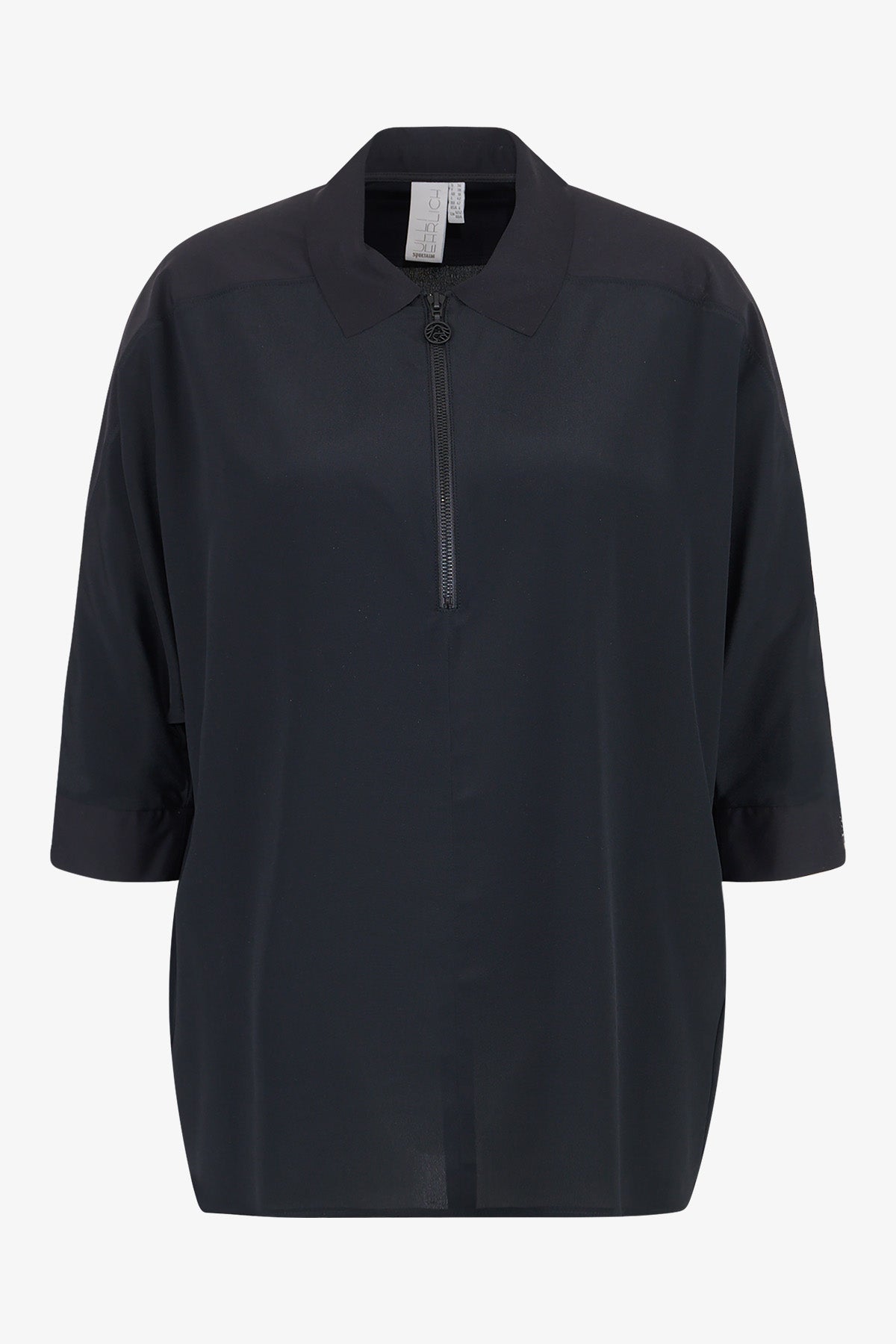 拉链衬衫领休闲上衣