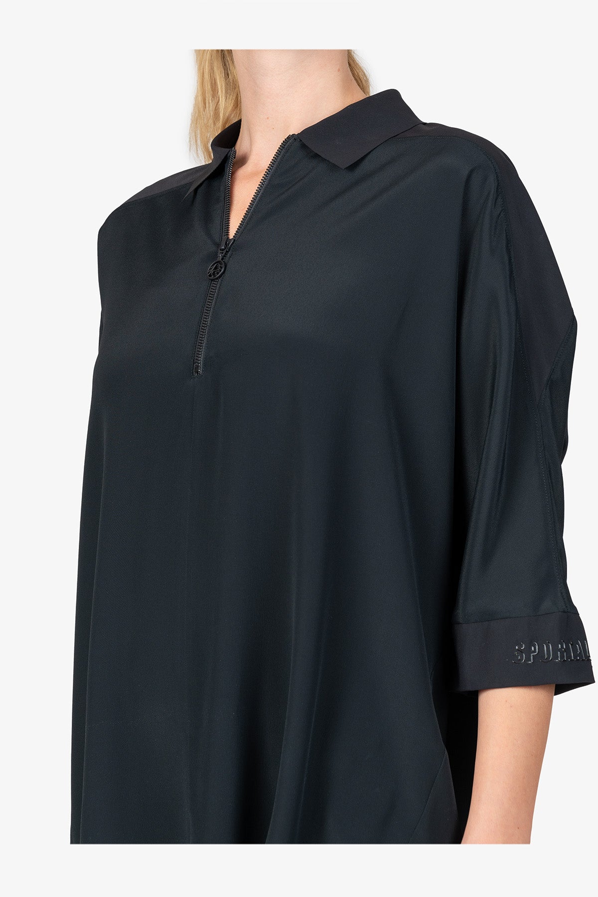 拉链衬衫领休闲上衣