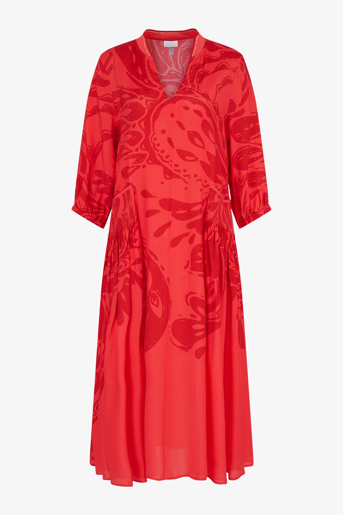 Maxi Dress with Stand-up Collar