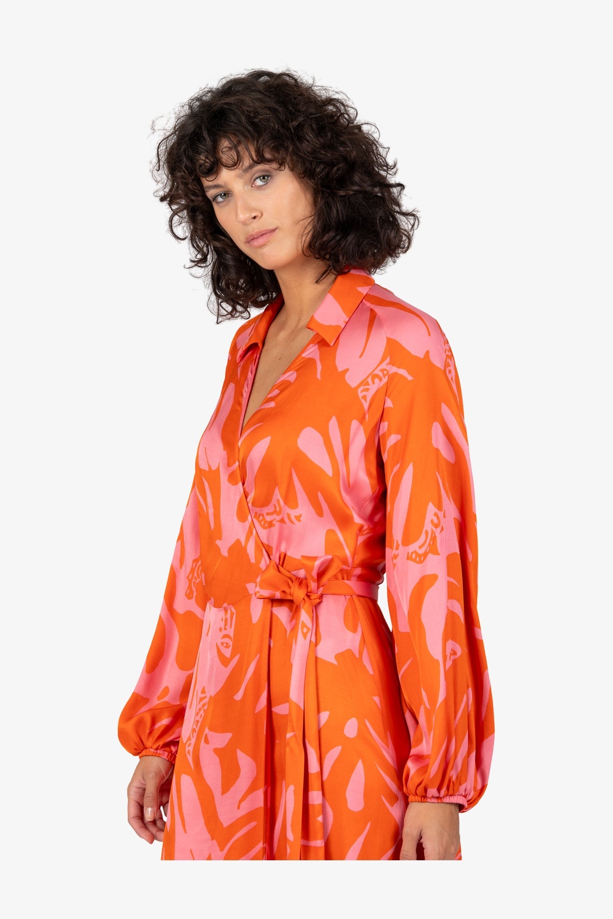 Long-sleeve Wrap Dress