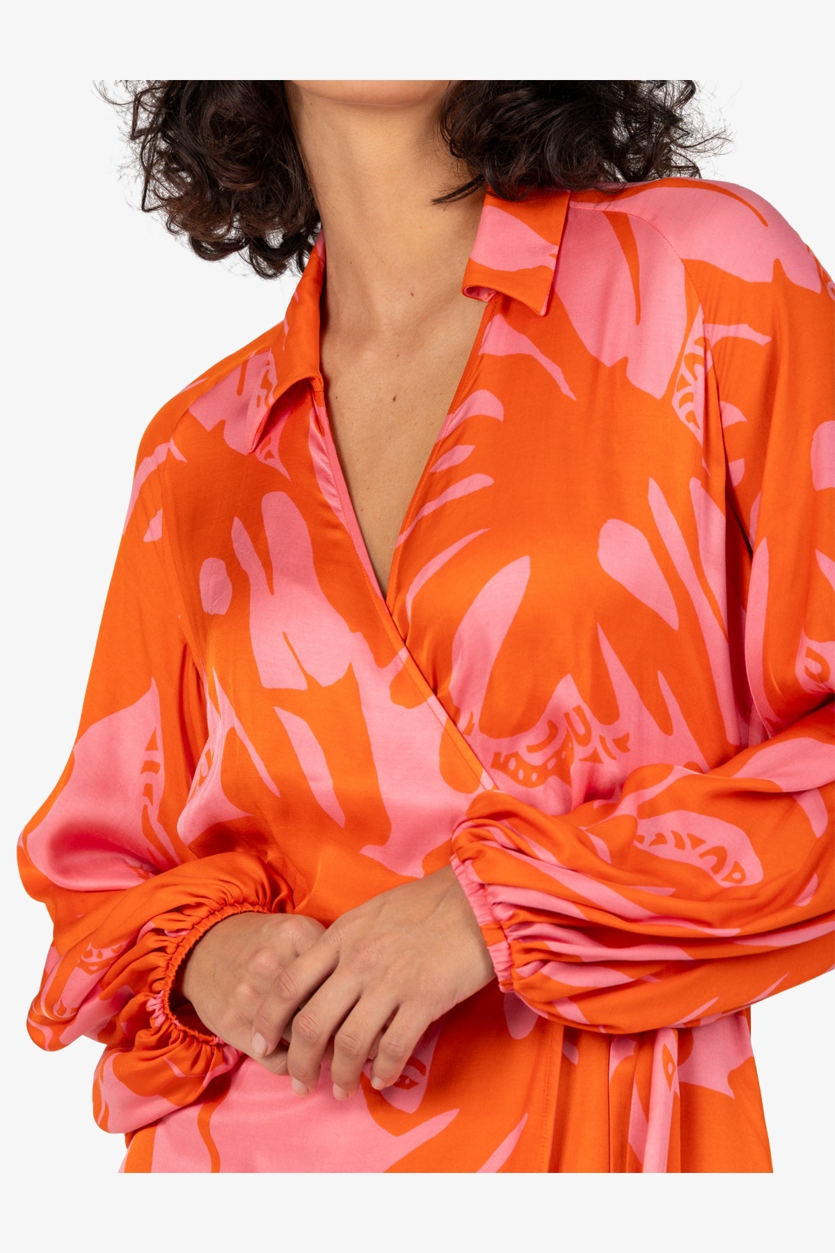 Long-sleeve Wrap Dress