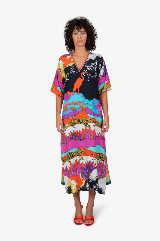 Maxi Dress with V-neck