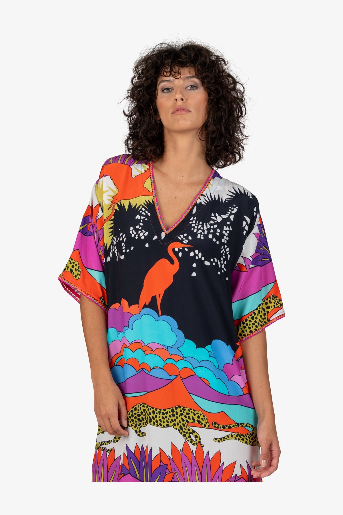 Maxi Dress with V-neck