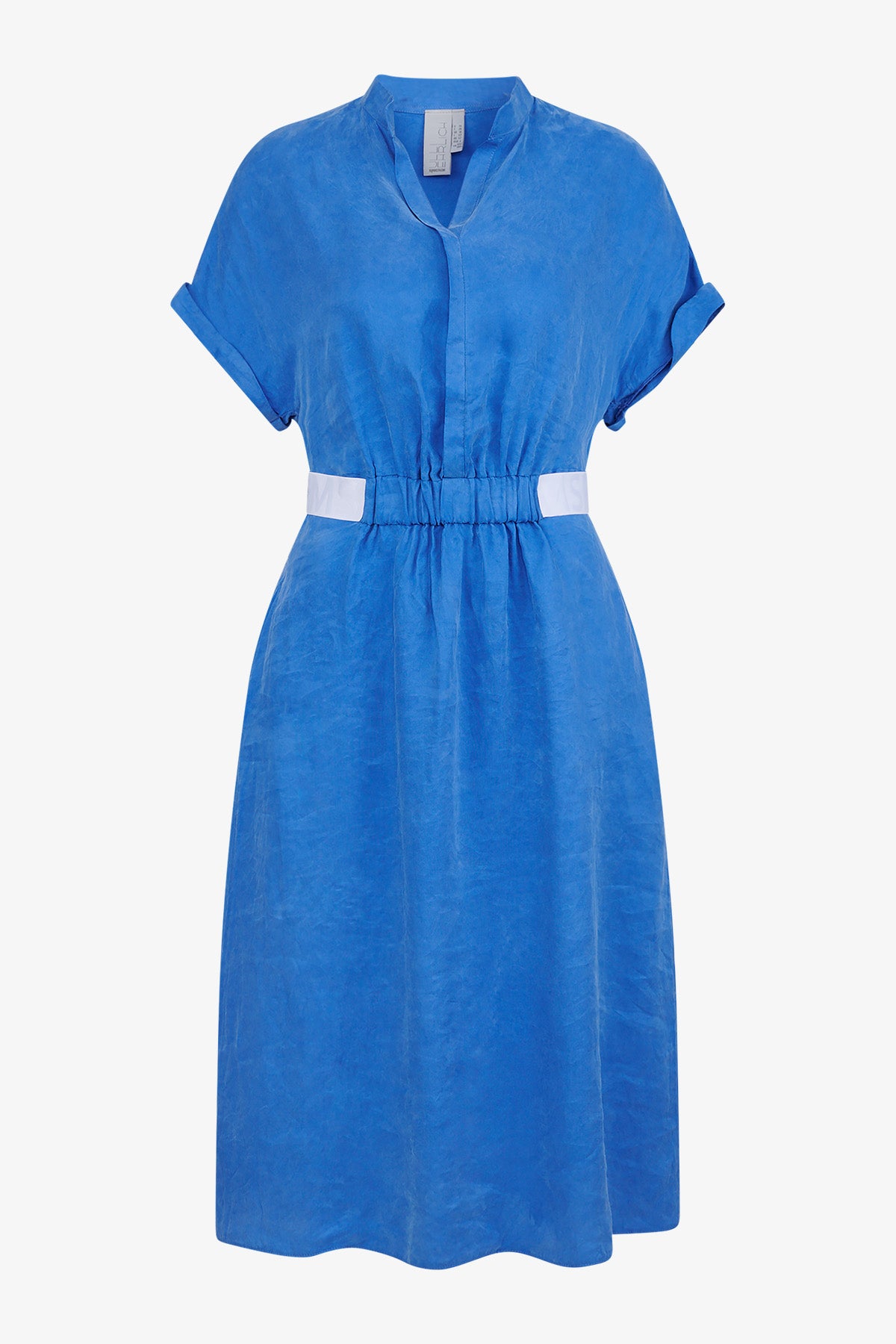 鬆緊腰帶縮褶立領連衣裙