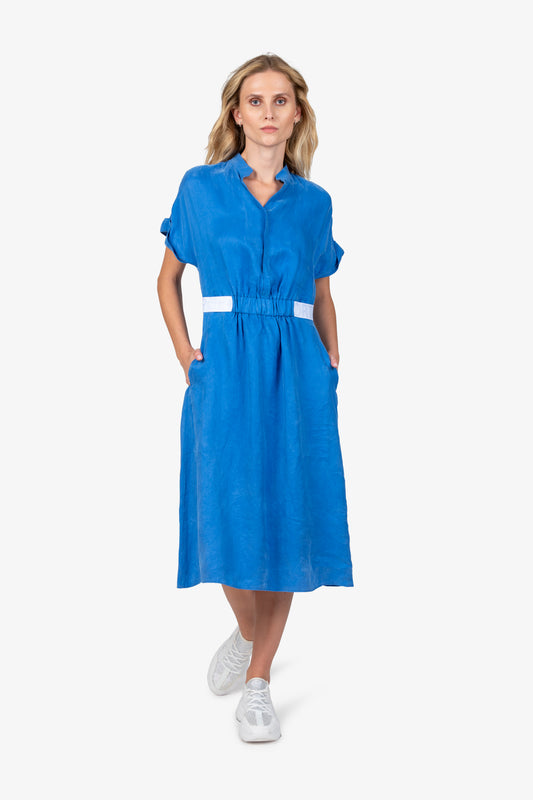 Dress with Stand-up Collar