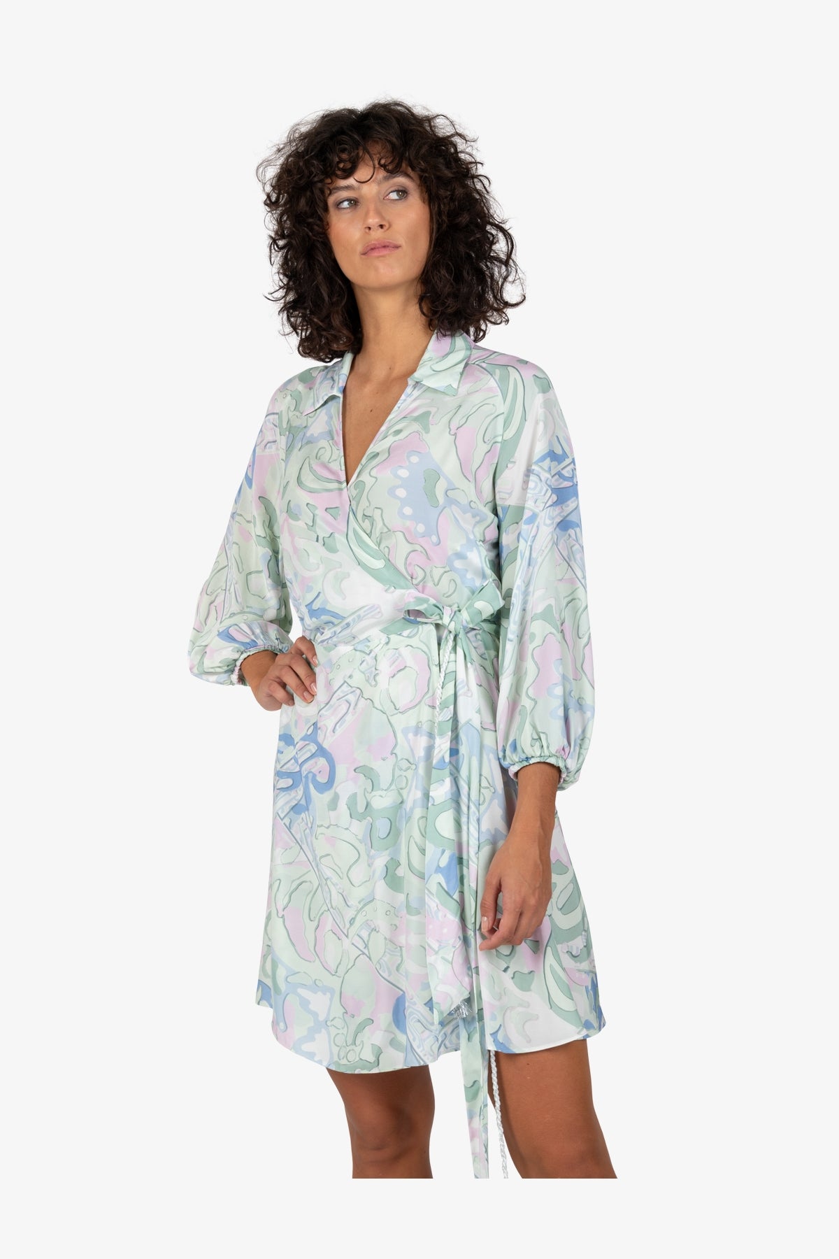 Wrap Dress with a Collar