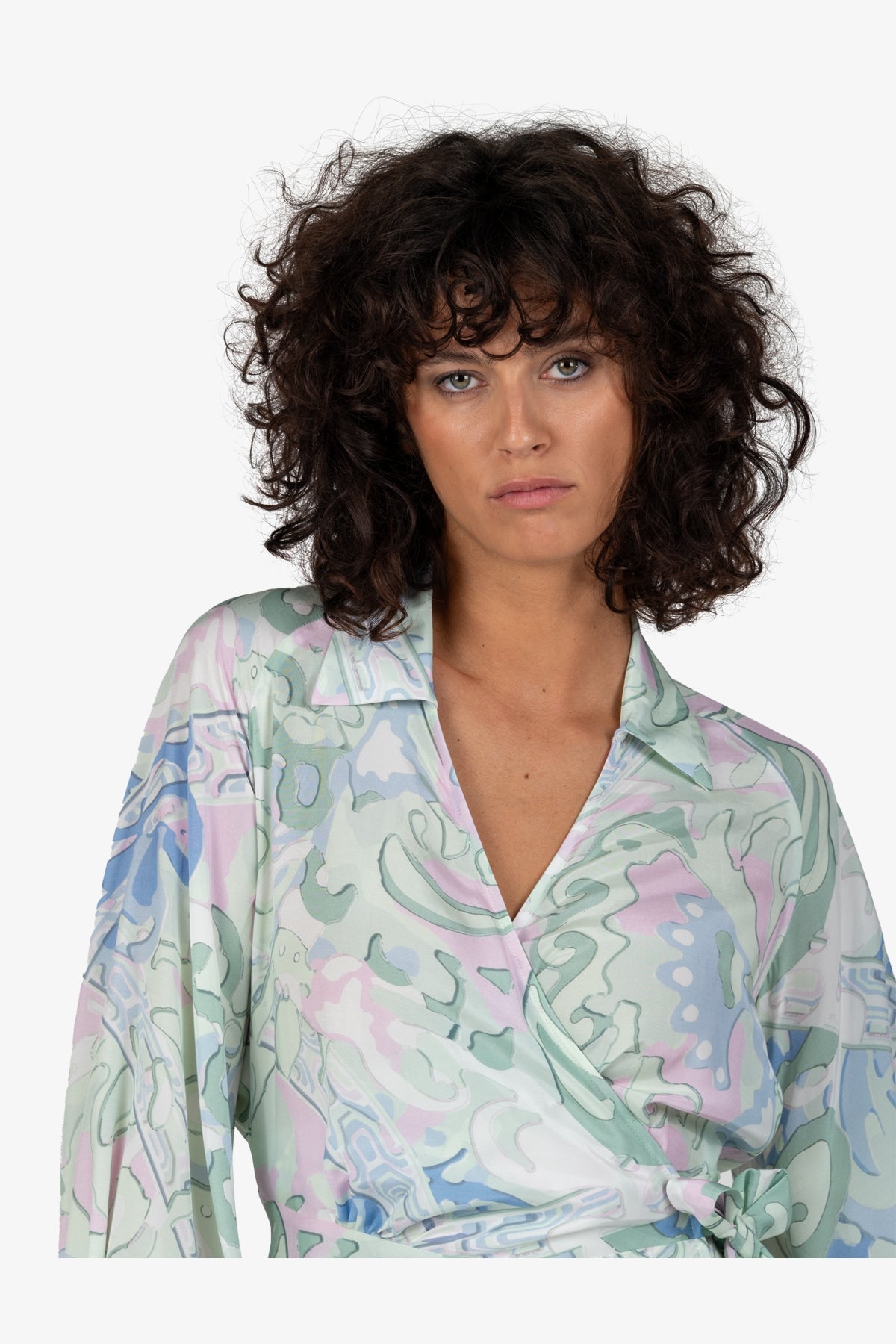 Wrap Dress with a Collar