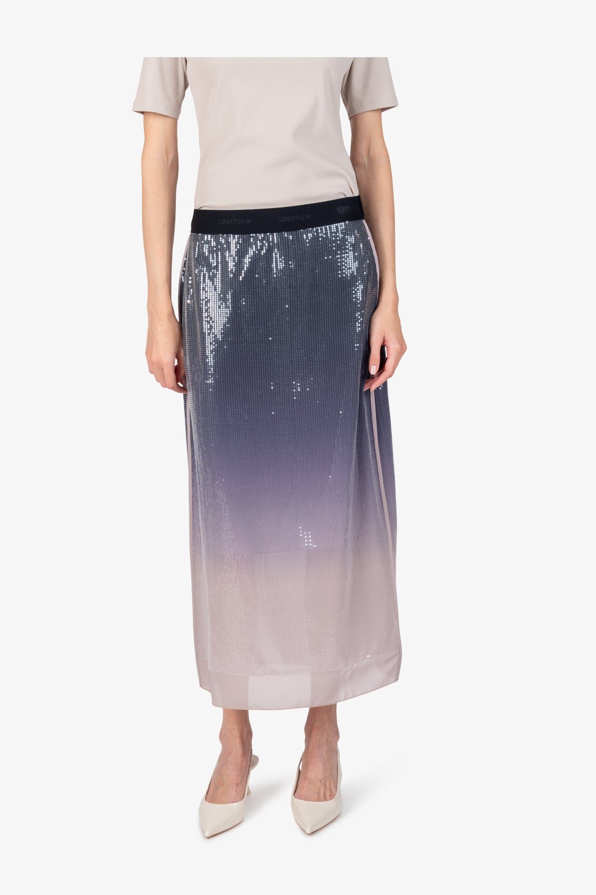 漸變色亮片半身裙