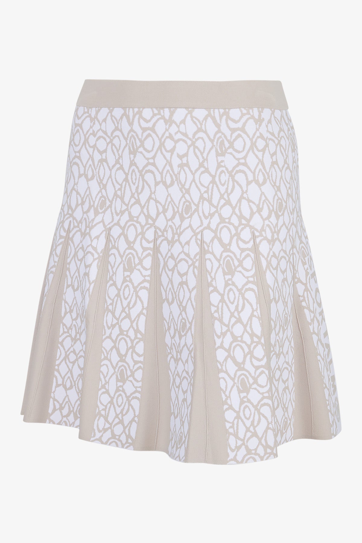 鬆緊腰幾何提花圖案壓褶運動半身裙