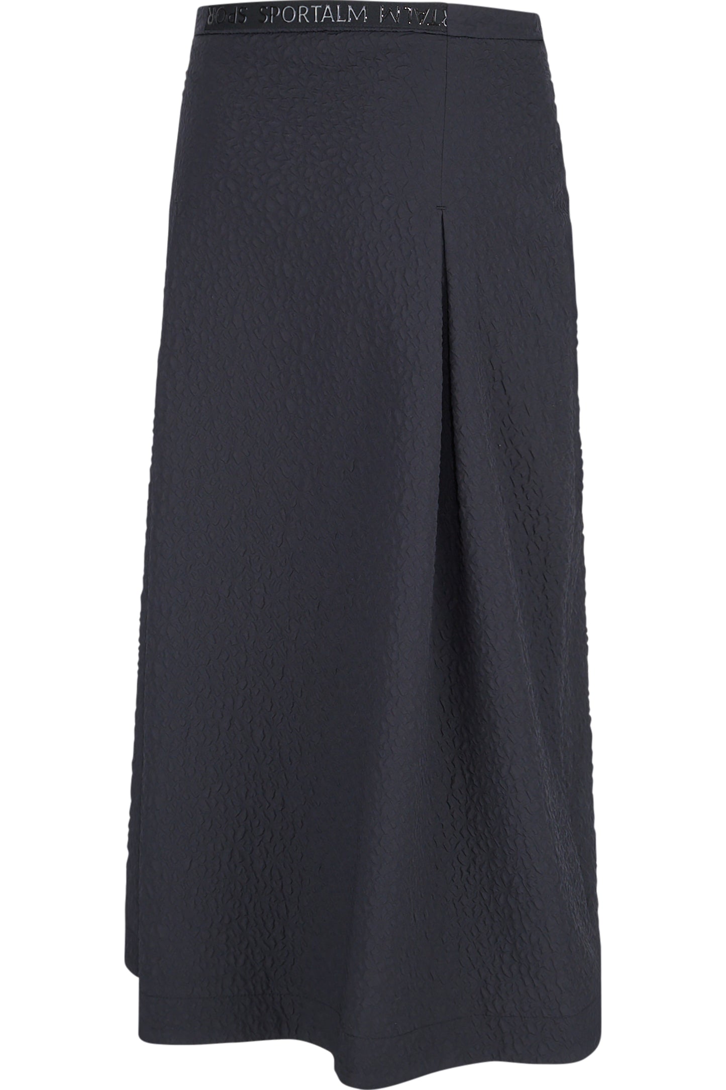 花朵暗紋壓褶半身裙