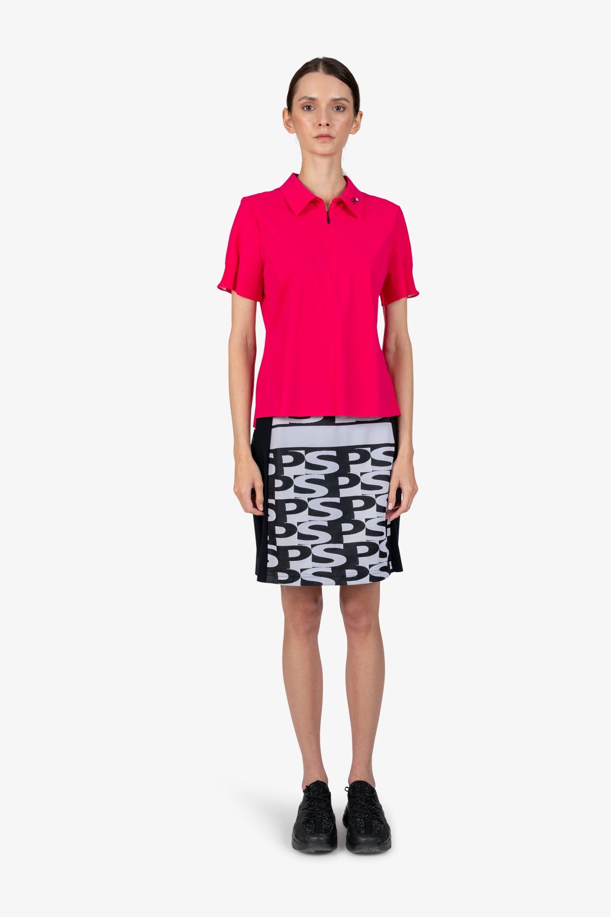 字母提花休閒半身裙