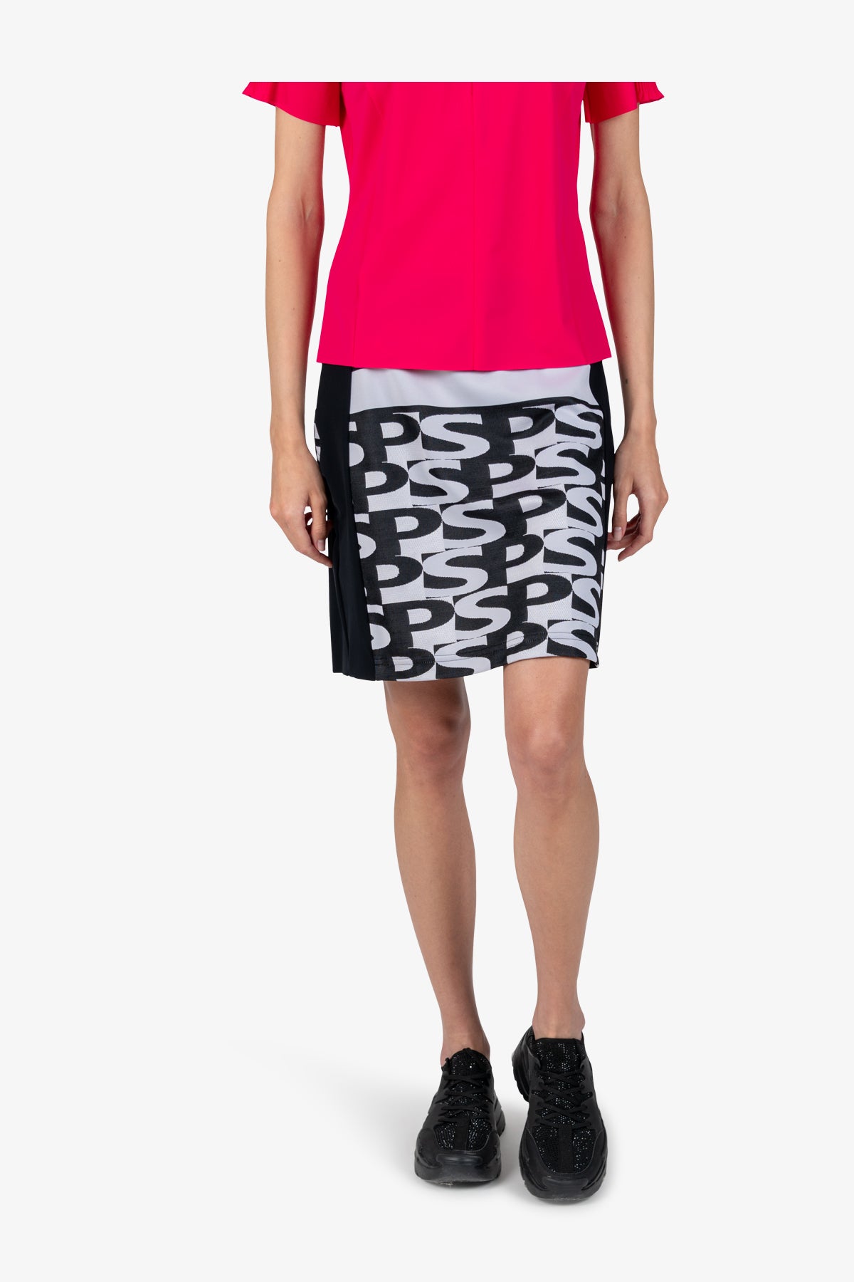 字母提花休閒半身裙