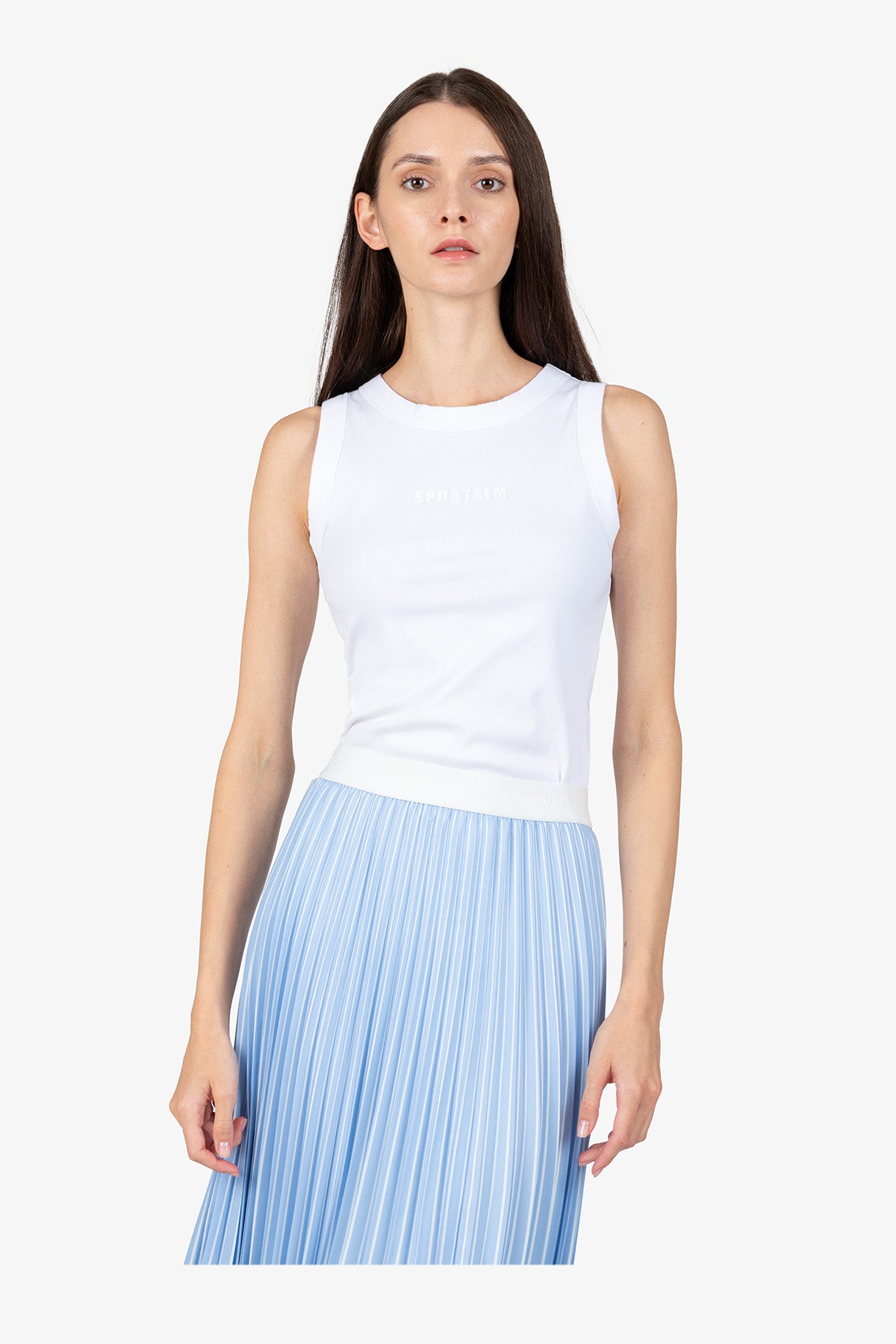 鬆緊腰印花鋼琴褶半身裙