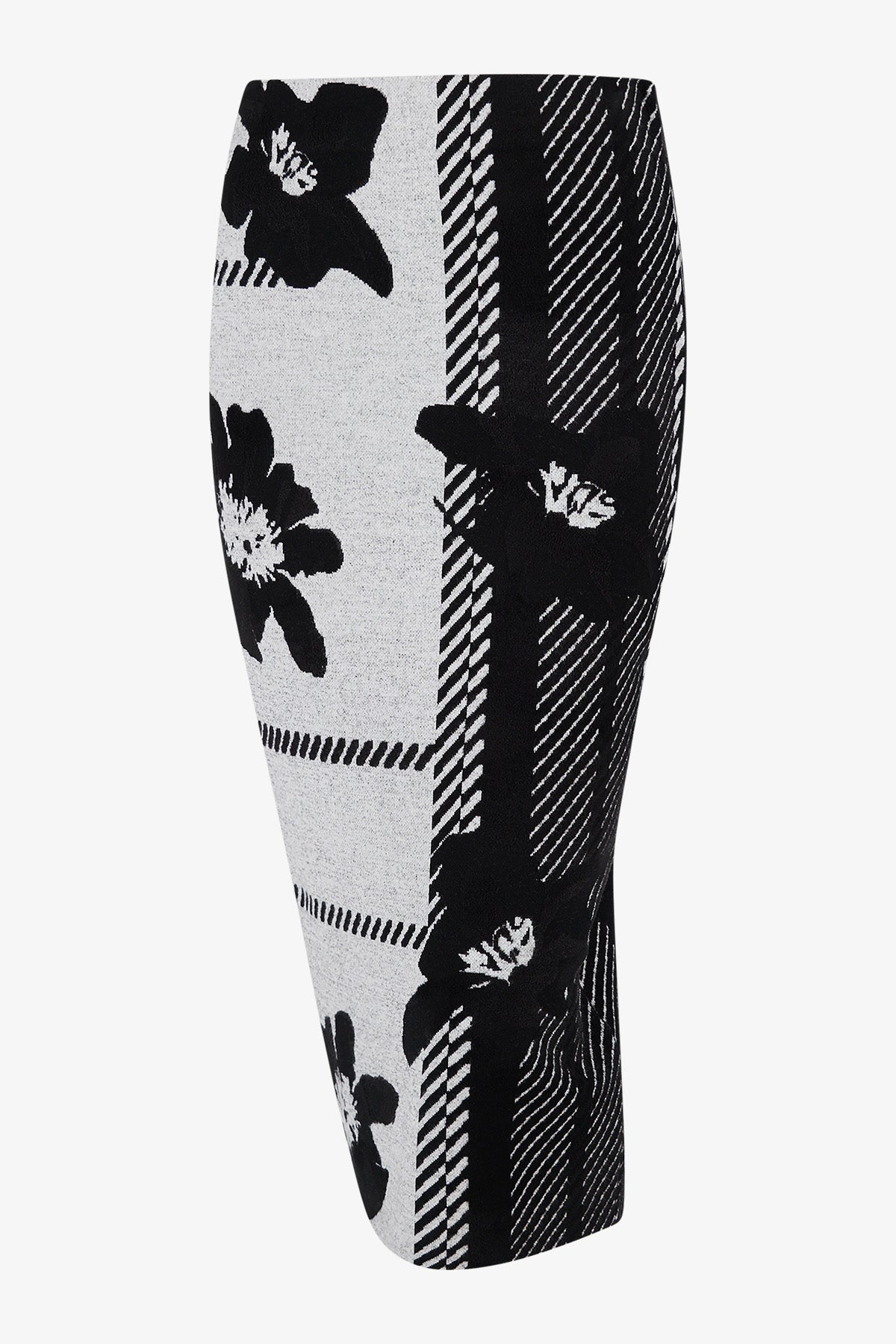 格纹花朵提花半身裙