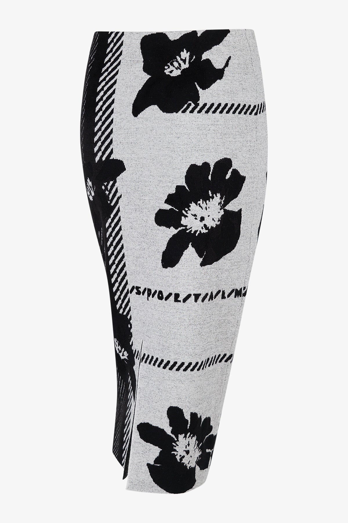 格纹花朵提花半身裙