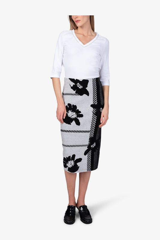 Pencil Skirt in a High-quality Jacquard Knit