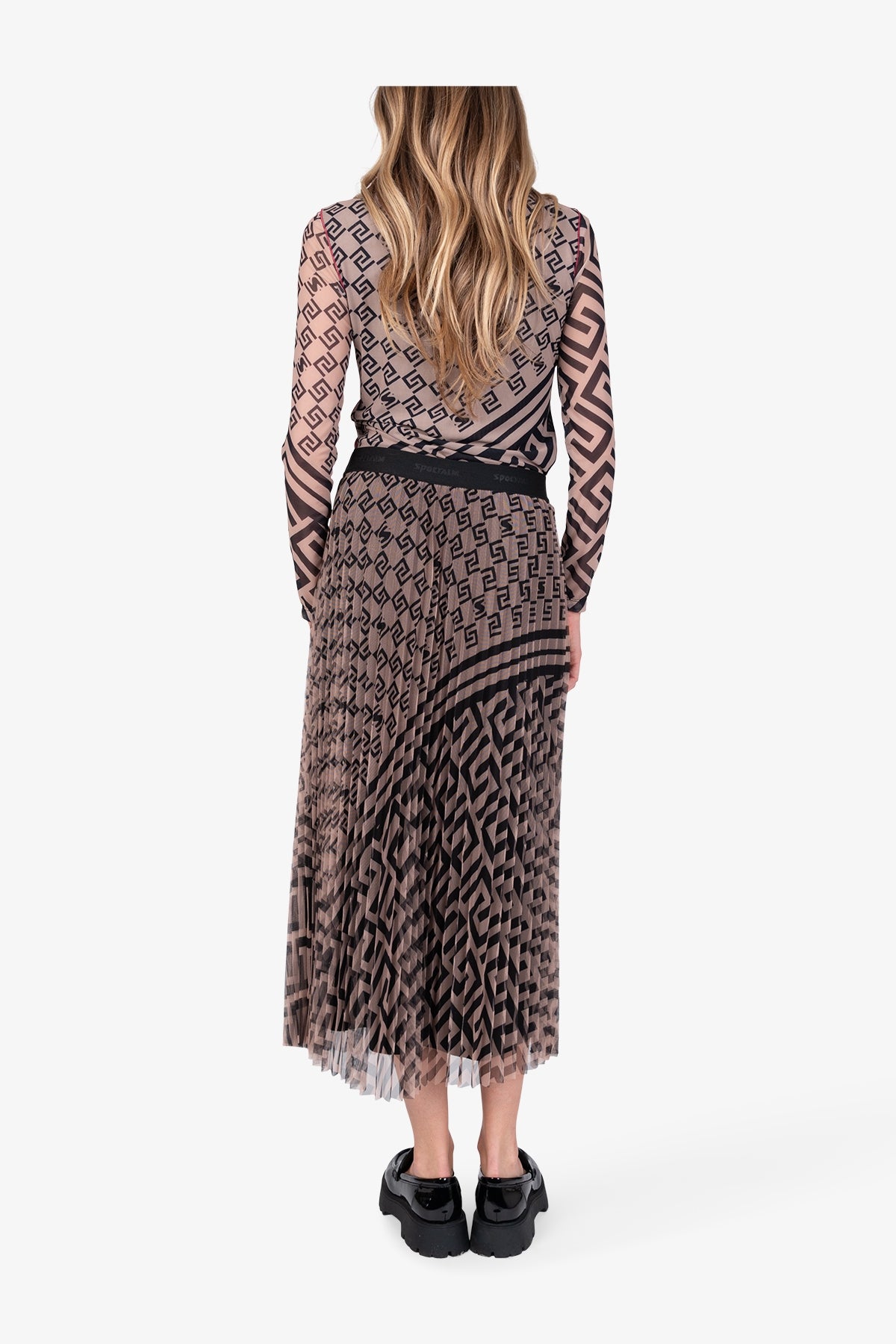 不對稱幾何圖案半身裙