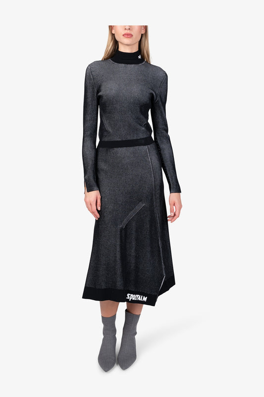 Knitted Skirt in Midi Length