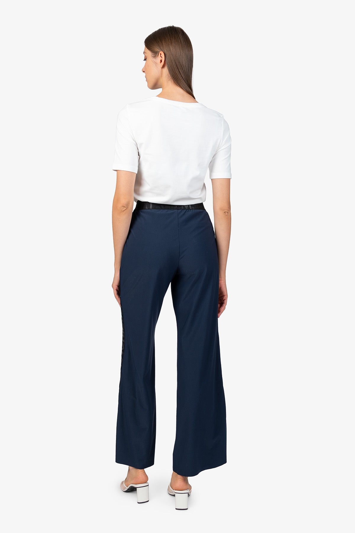 側飾邊闊腿長褲