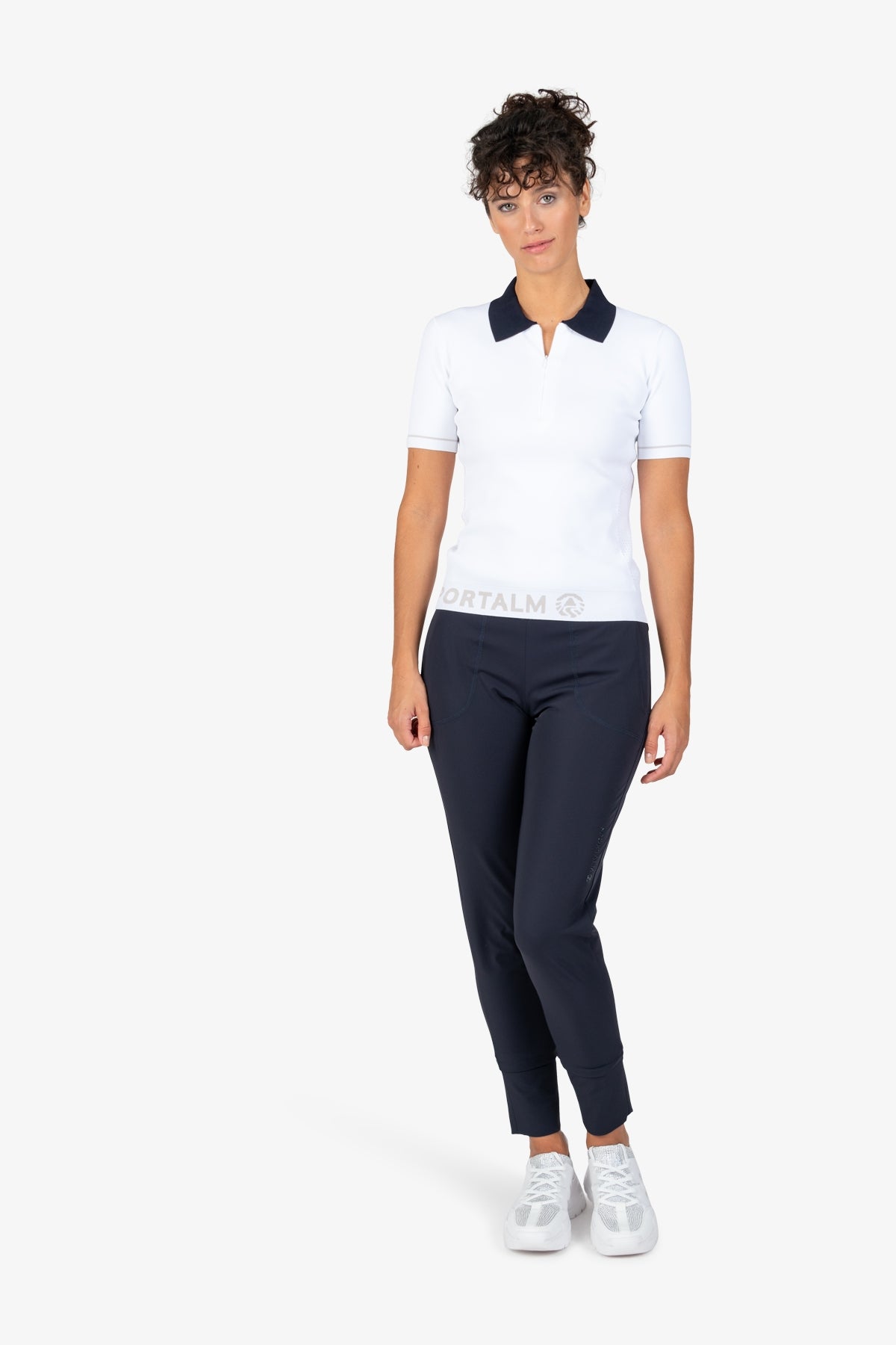 鬆緊腰Logo印字休閒褲