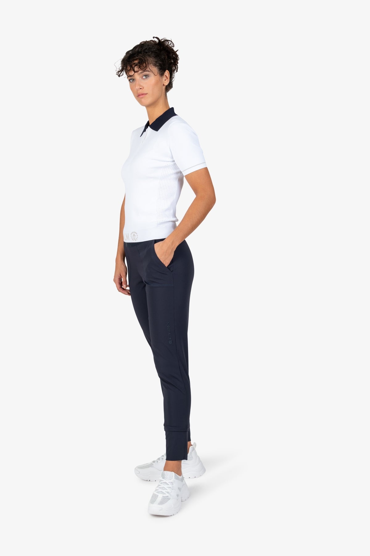 鬆緊腰Logo印字休閒褲