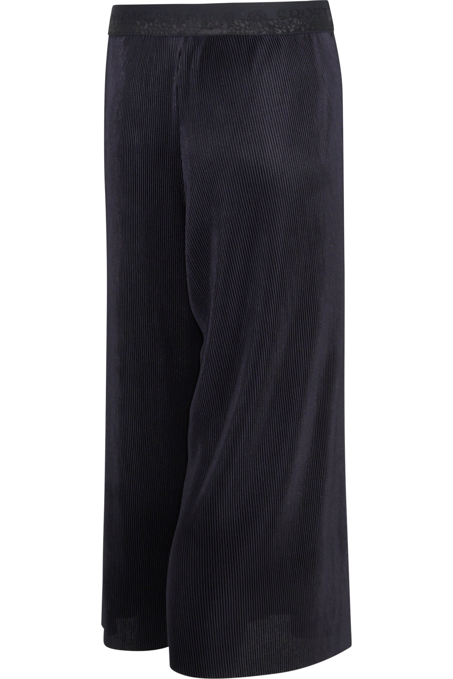 鬆緊腰壓褶闊腿褲