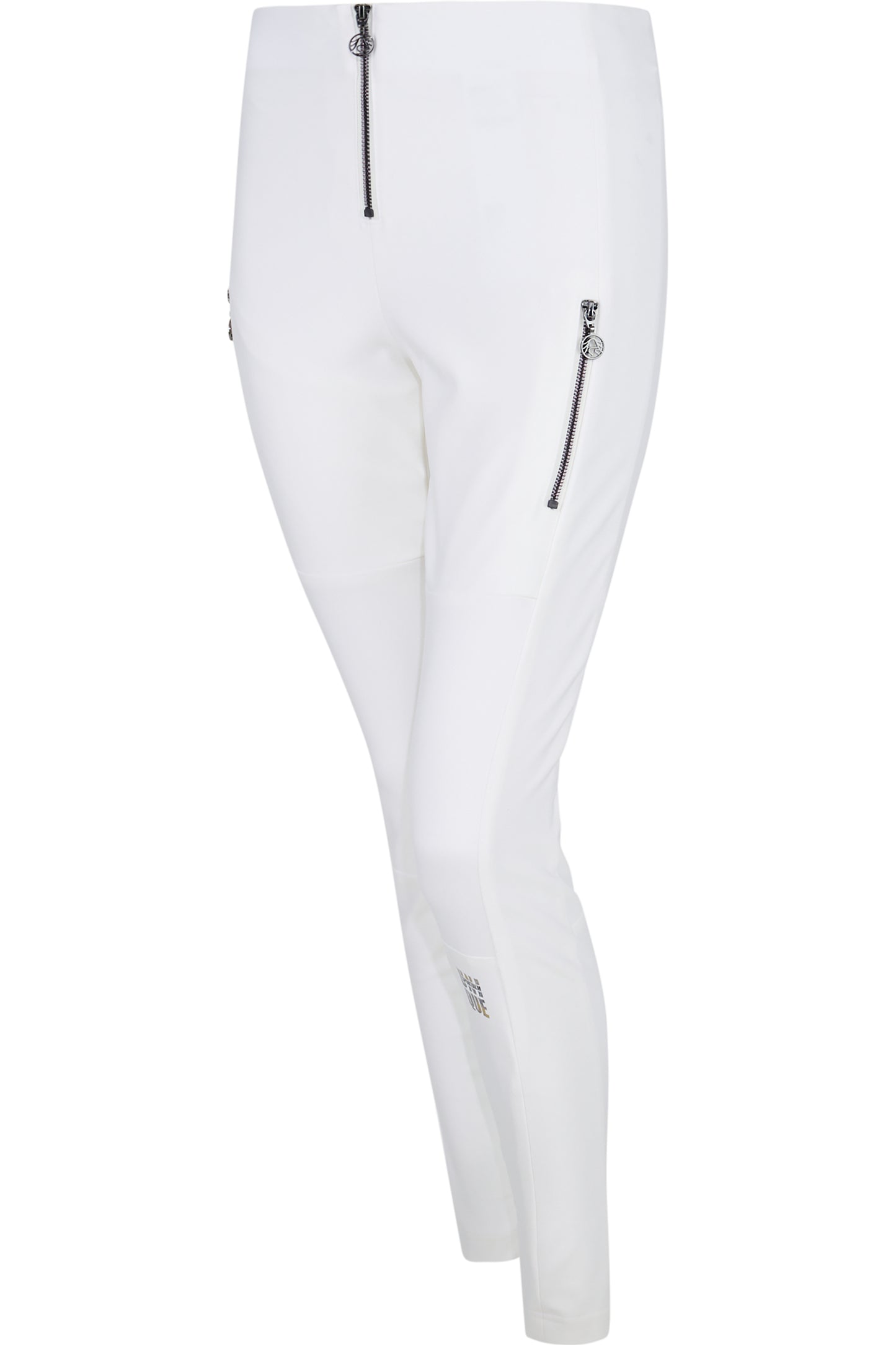 鬆緊腰拉鏈裝飾修身長褲