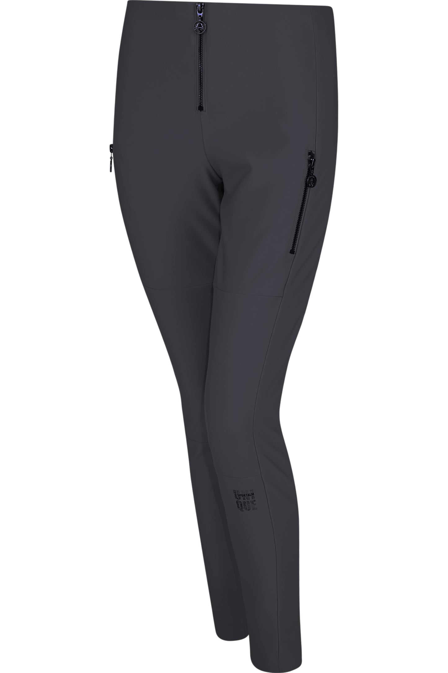 鬆緊腰拉鏈裝飾修身長褲