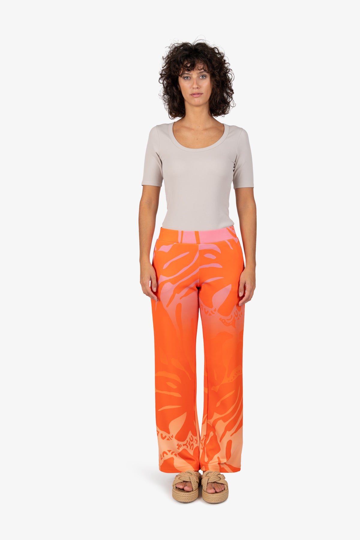 漸變印花闊腿長褲