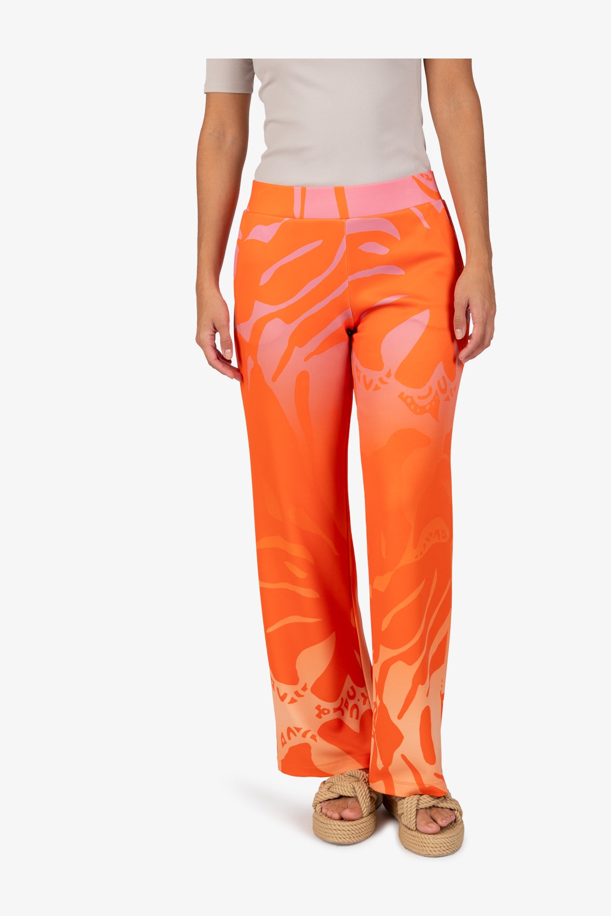 漸變印花闊腿長褲