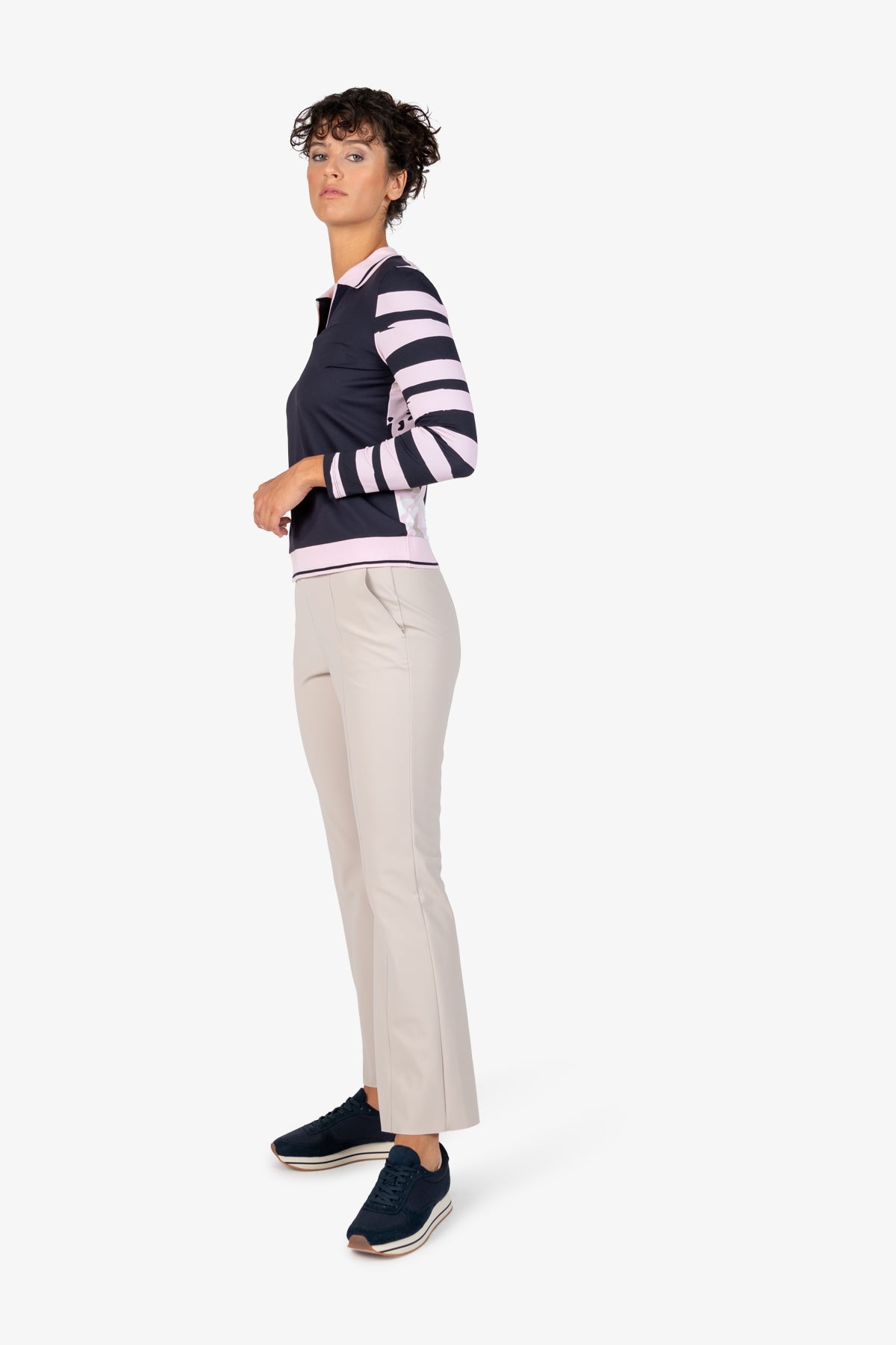 鬆緊腰修身長褲