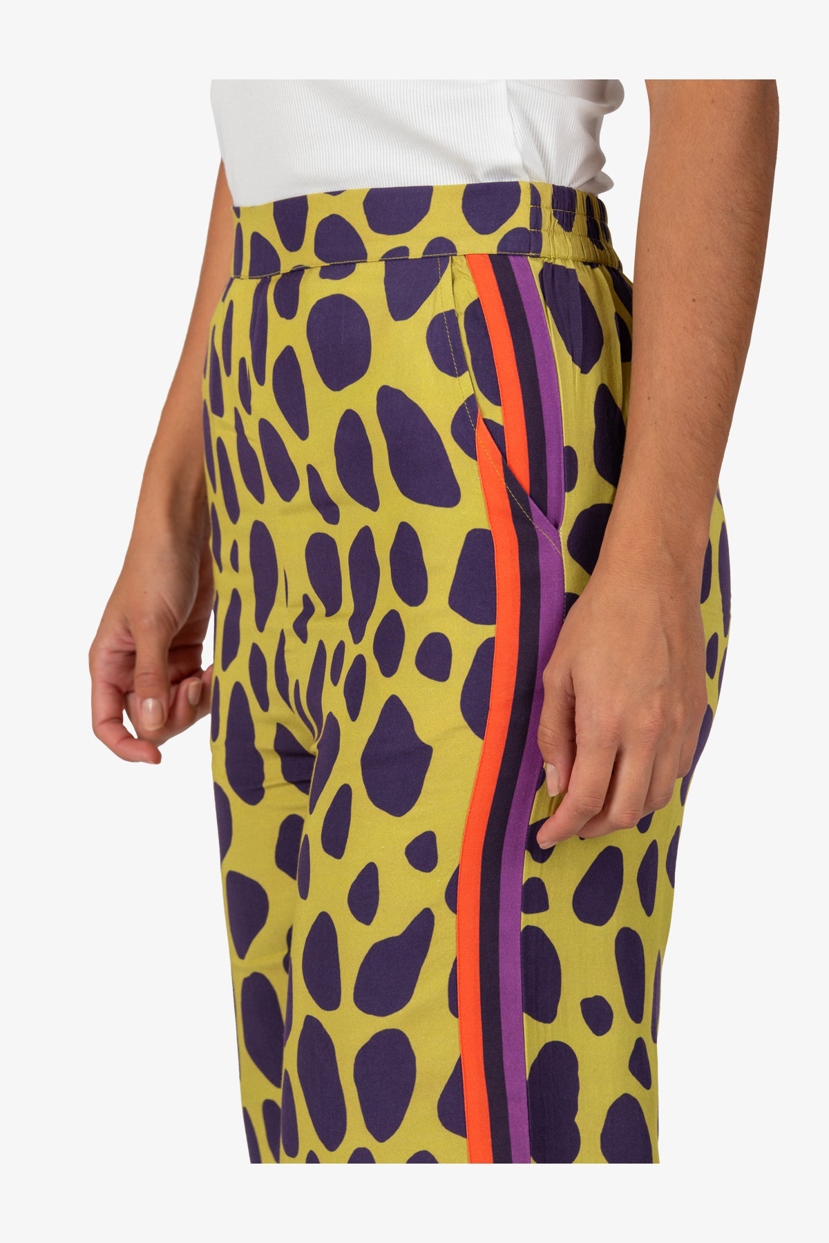 豹紋印花闊腿褲