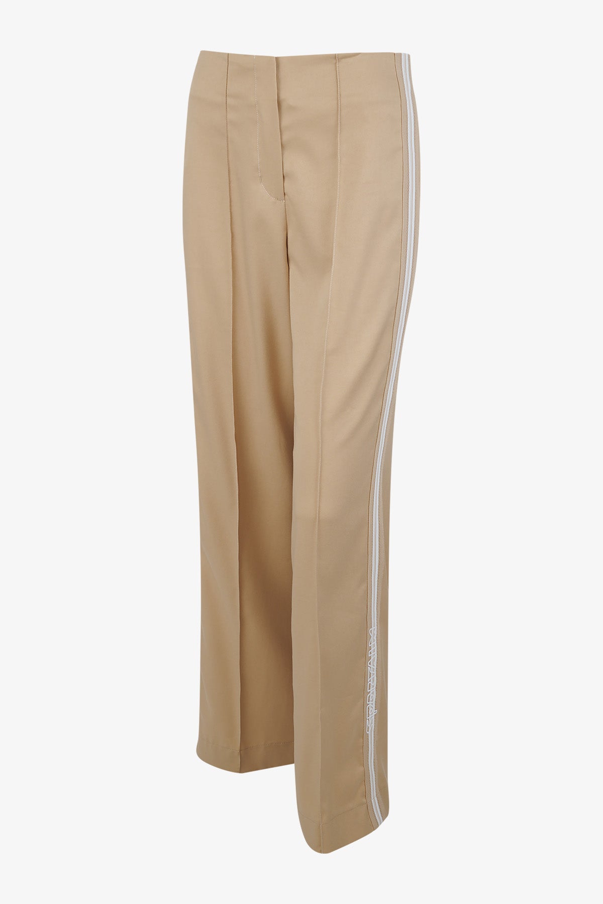 針織側飾邊闊腿長褲