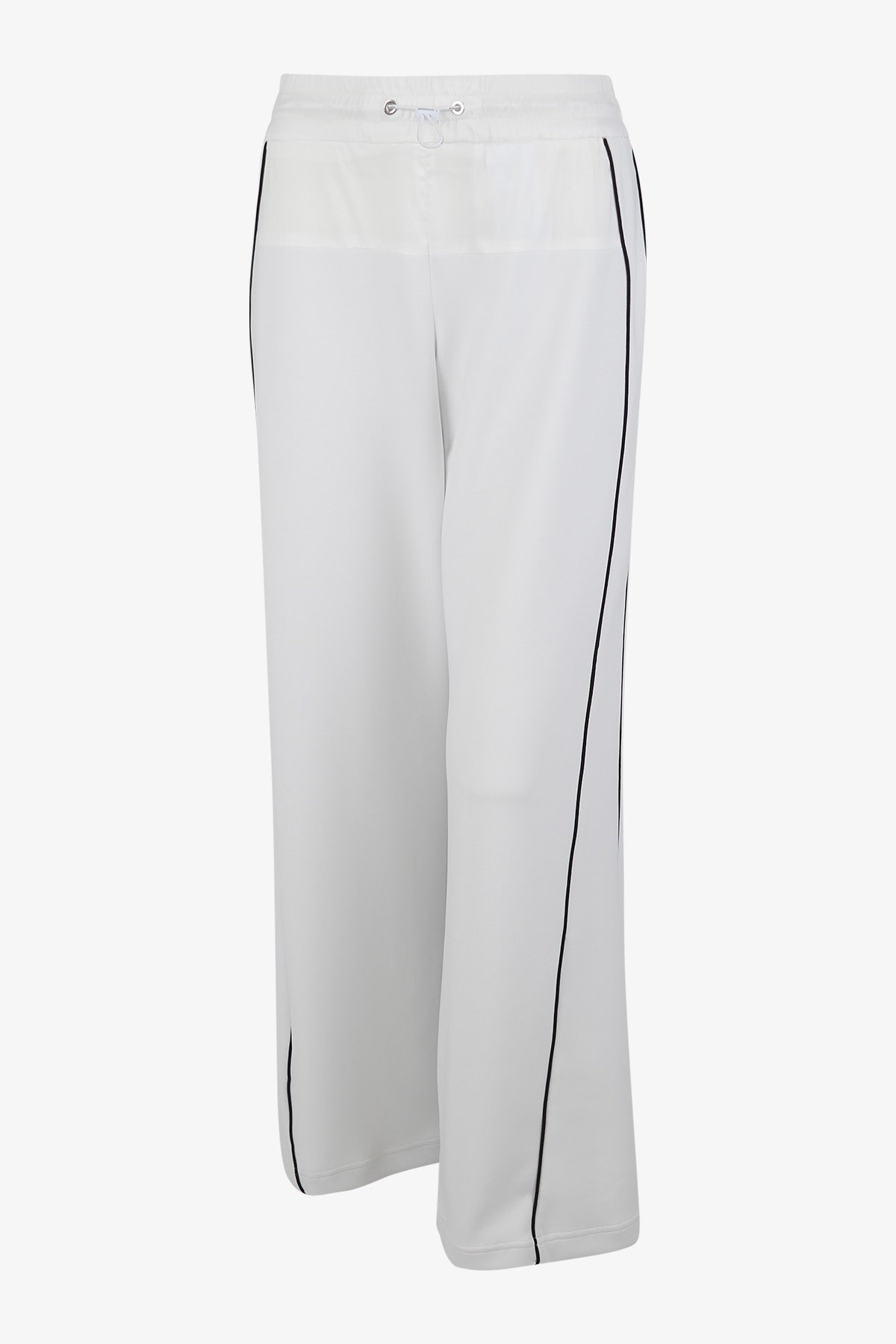 抽繩腰撞色鑲邊闊腿褲