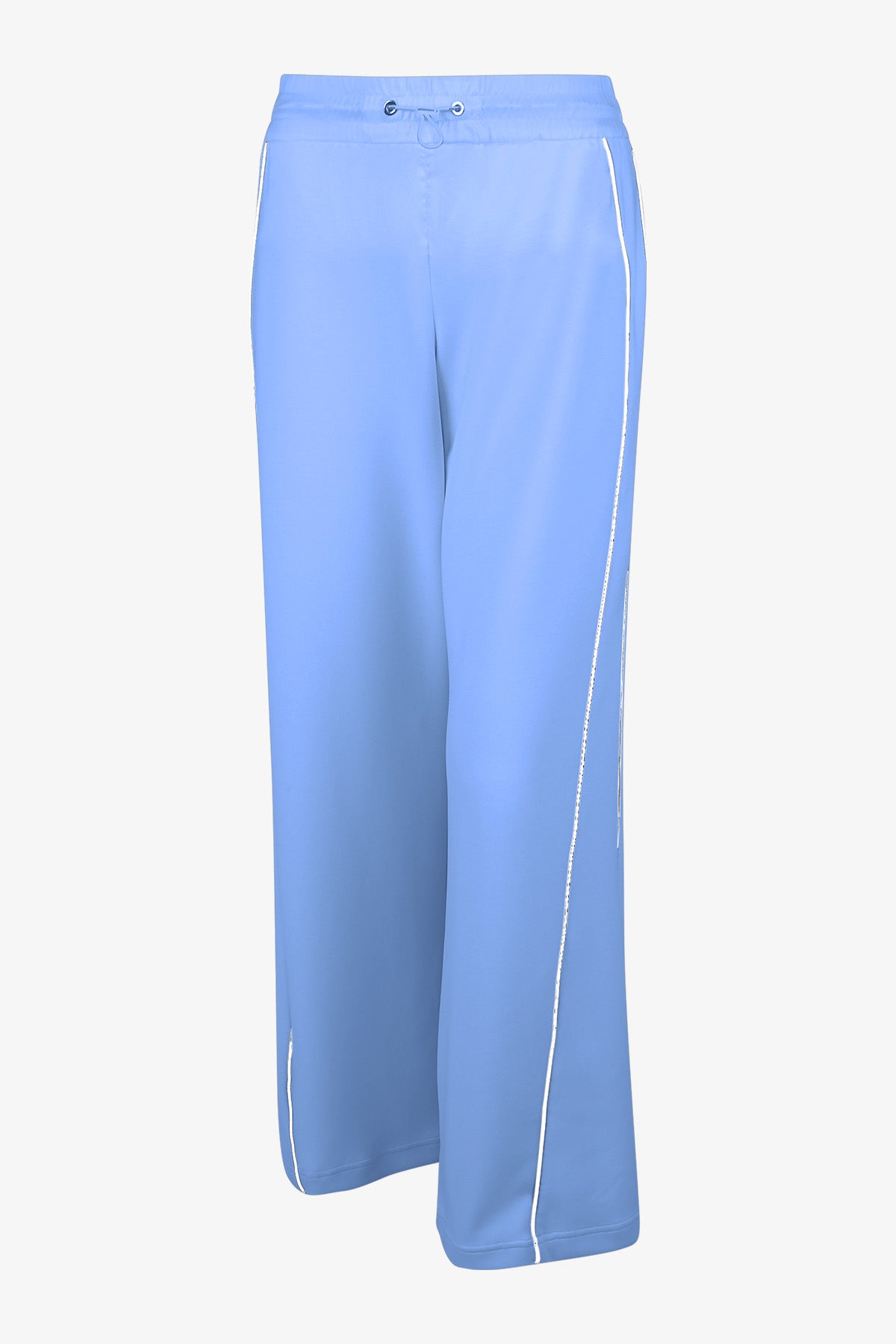 抽繩腰撞色鑲邊闊腿褲