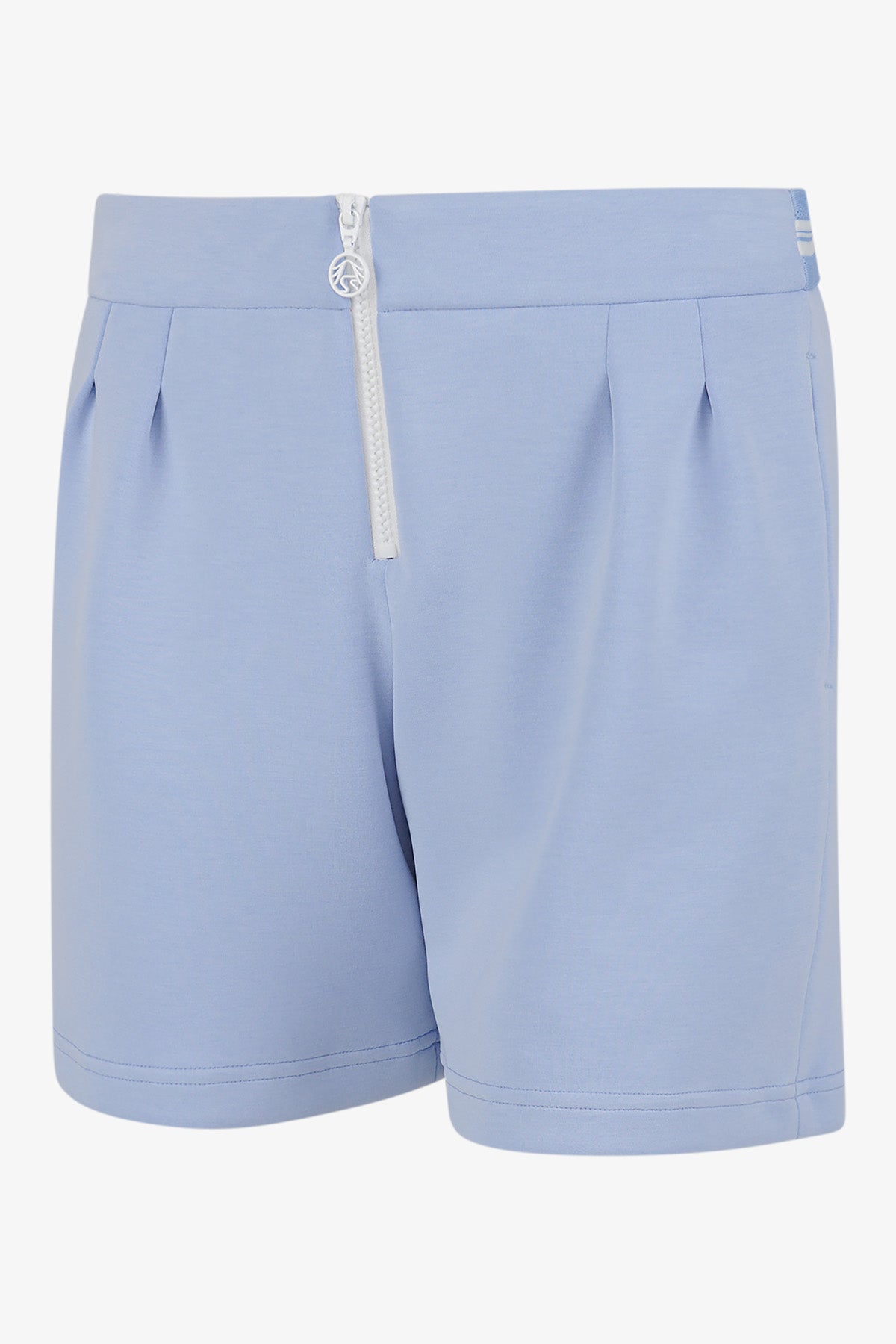 針織飾帶拼接拉鏈短褲