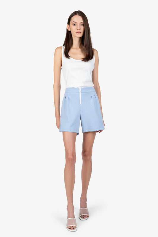Shorts with Knitted Waistband at Back