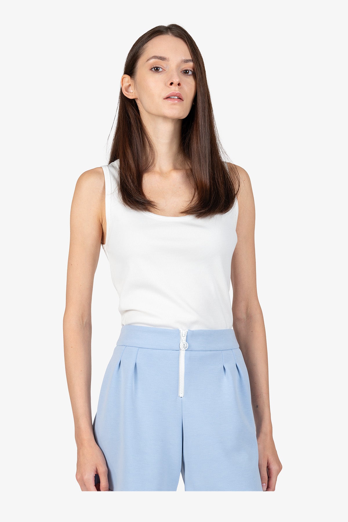 針織飾帶拼接拉鏈短褲