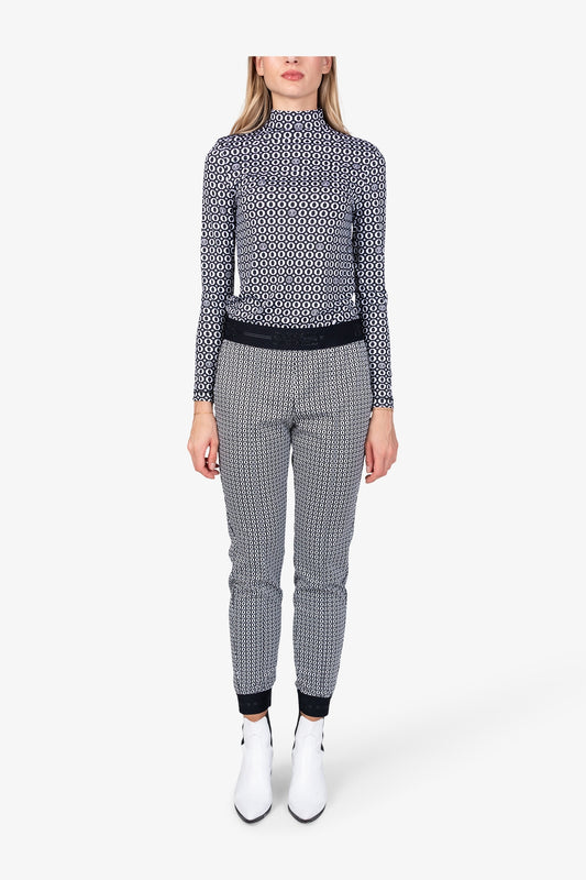 Trousers in Soft Jacquard Fabric