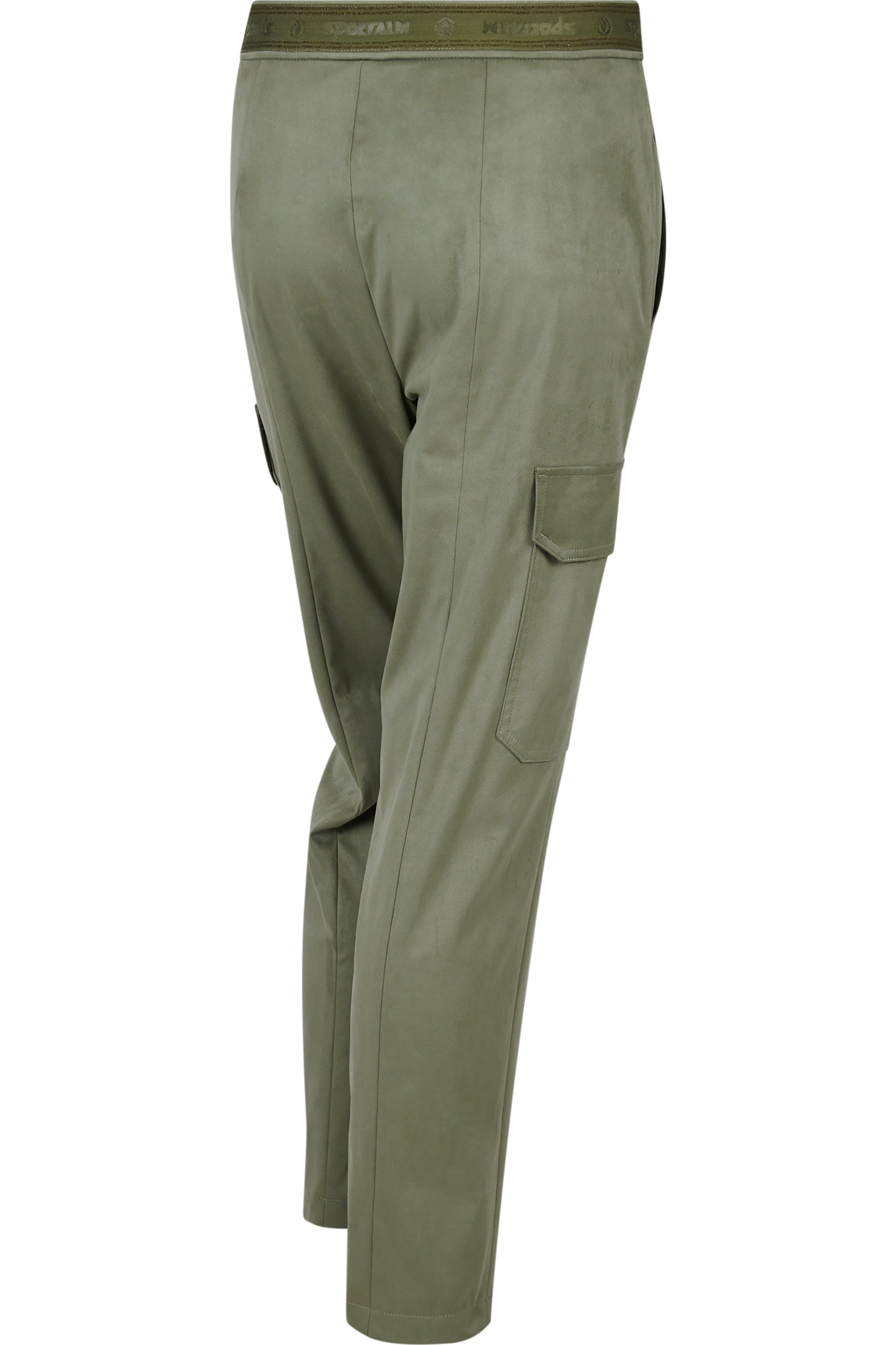 拉鏈腰翻蓋大口袋修身長褲