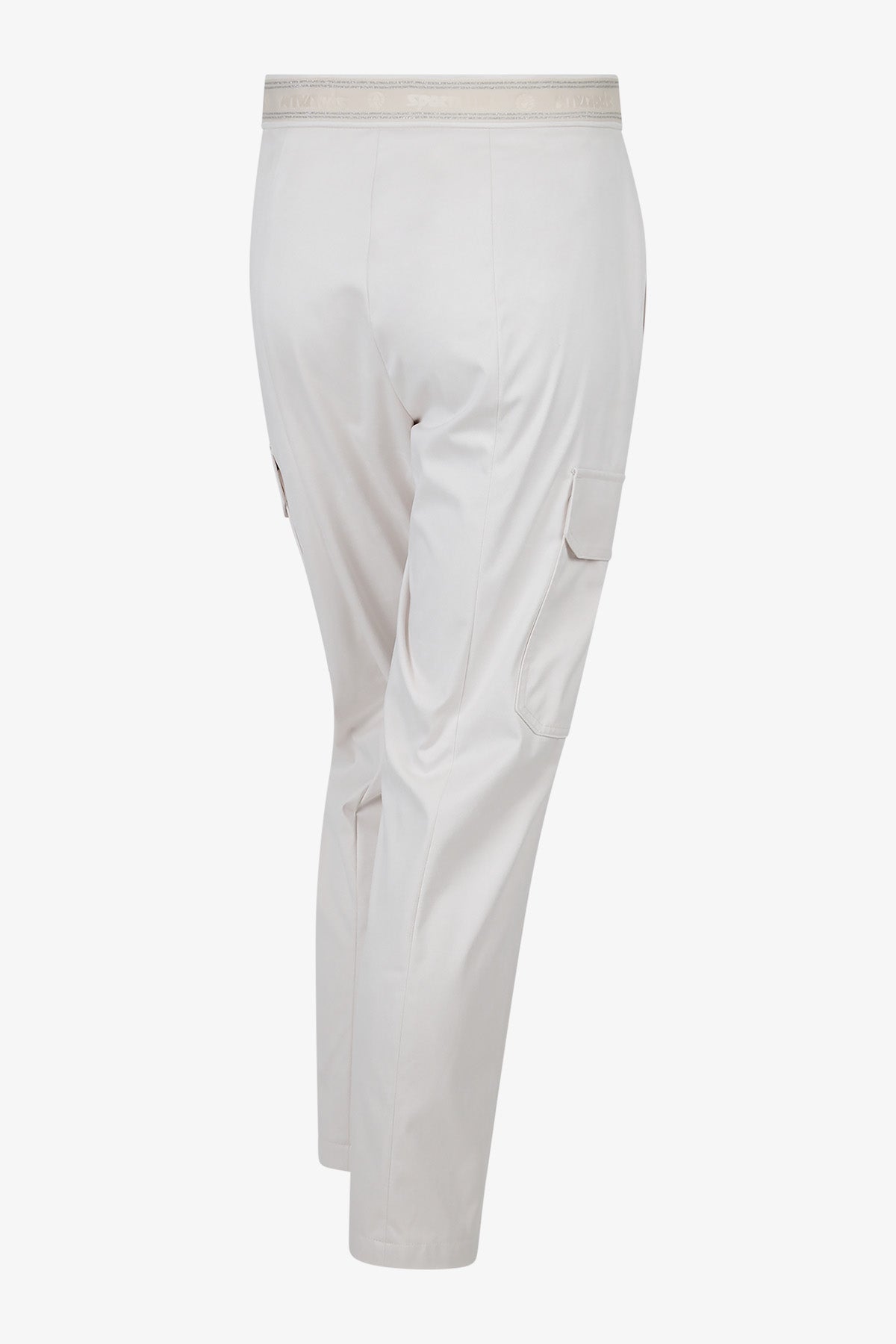 拉鏈腰翻蓋大口袋修身長褲