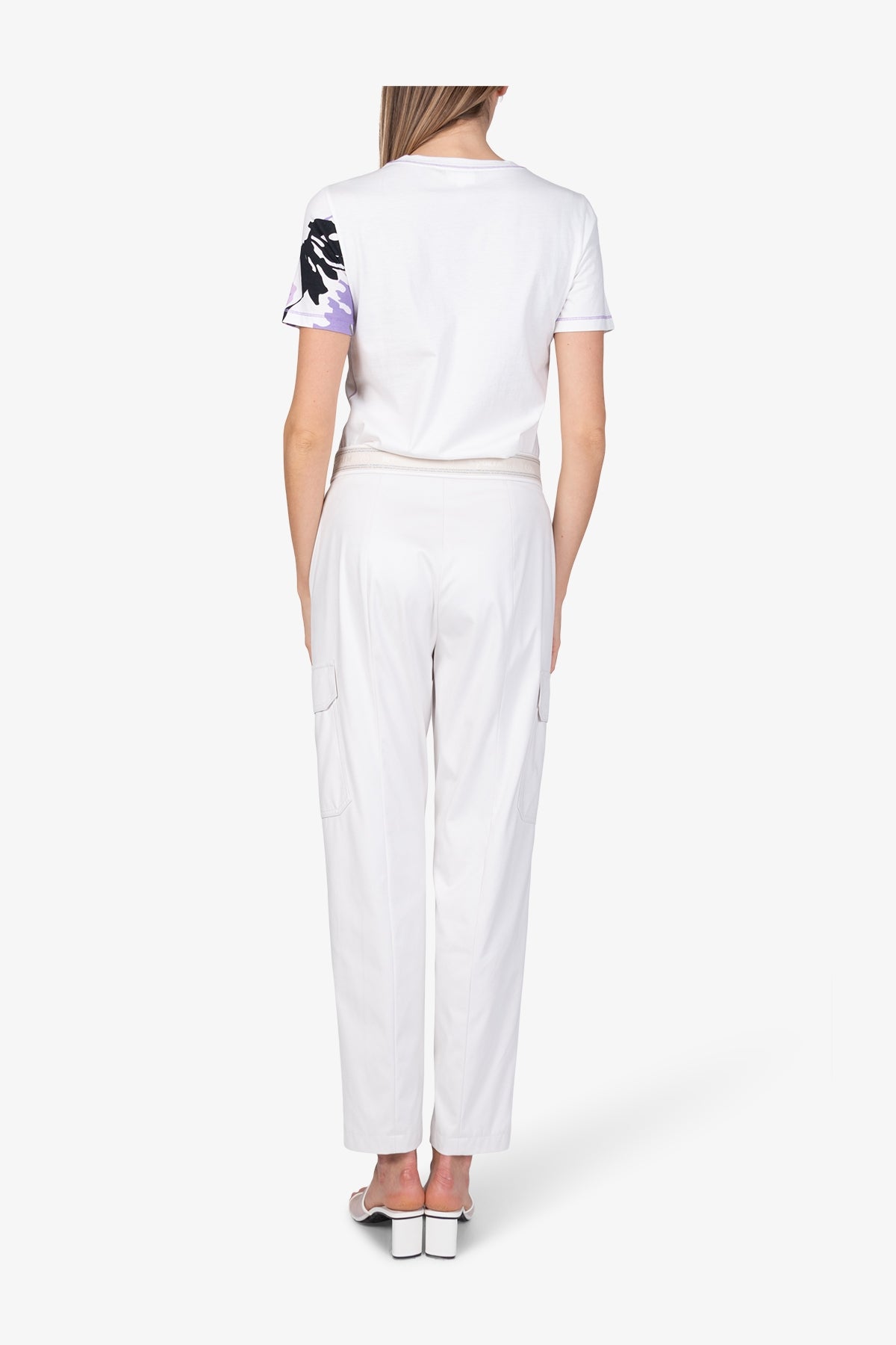 拉鏈腰翻蓋大口袋修身長褲