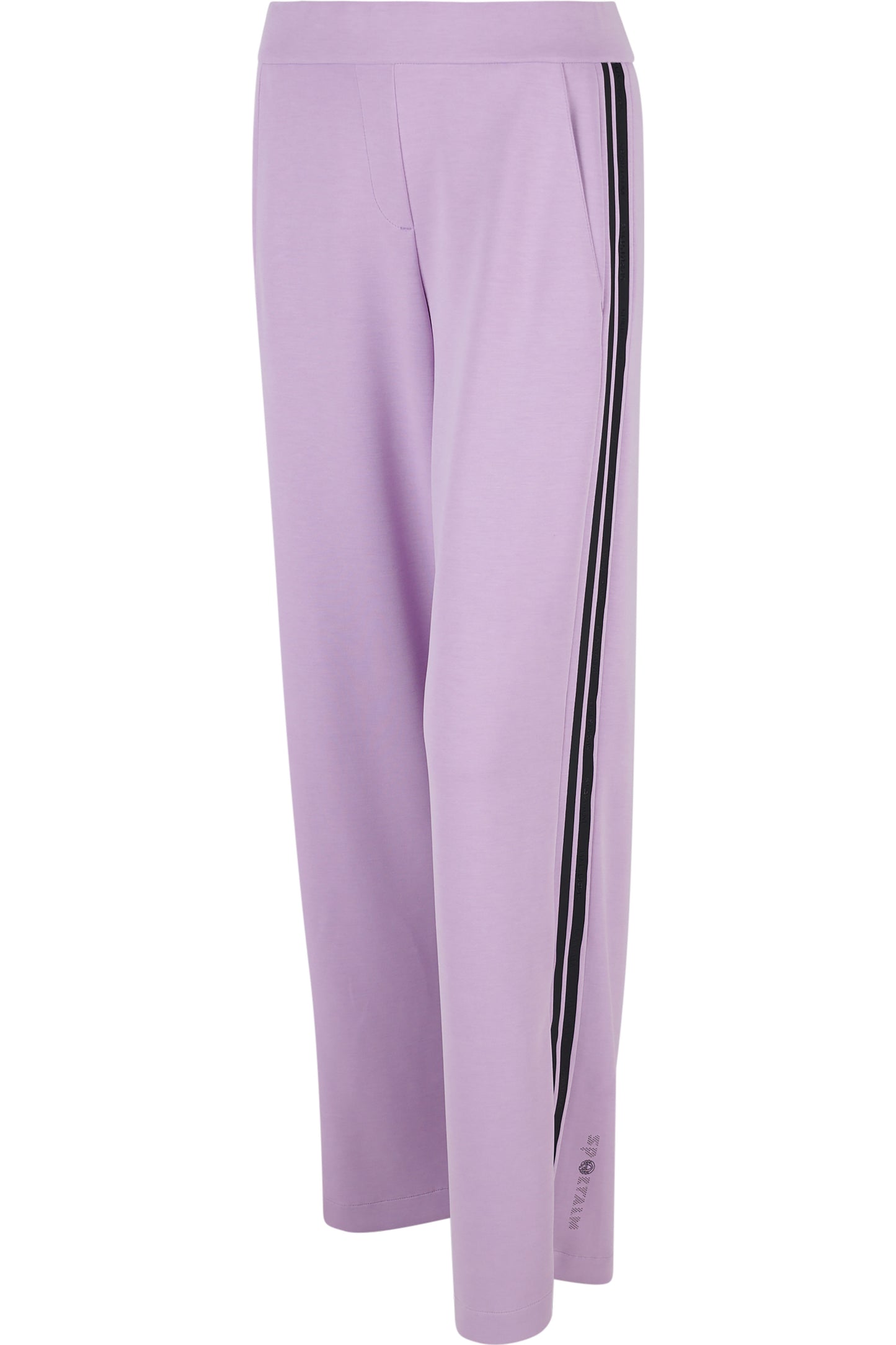 條紋側飾邊鬆緊腰闊腿褲