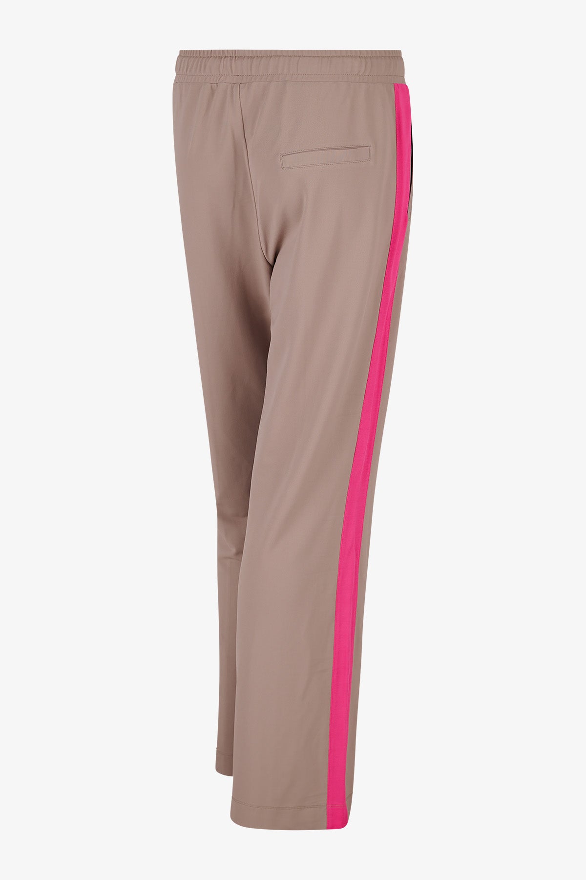 抽繩鬆緊腰撞色側飾邊闊腿褲