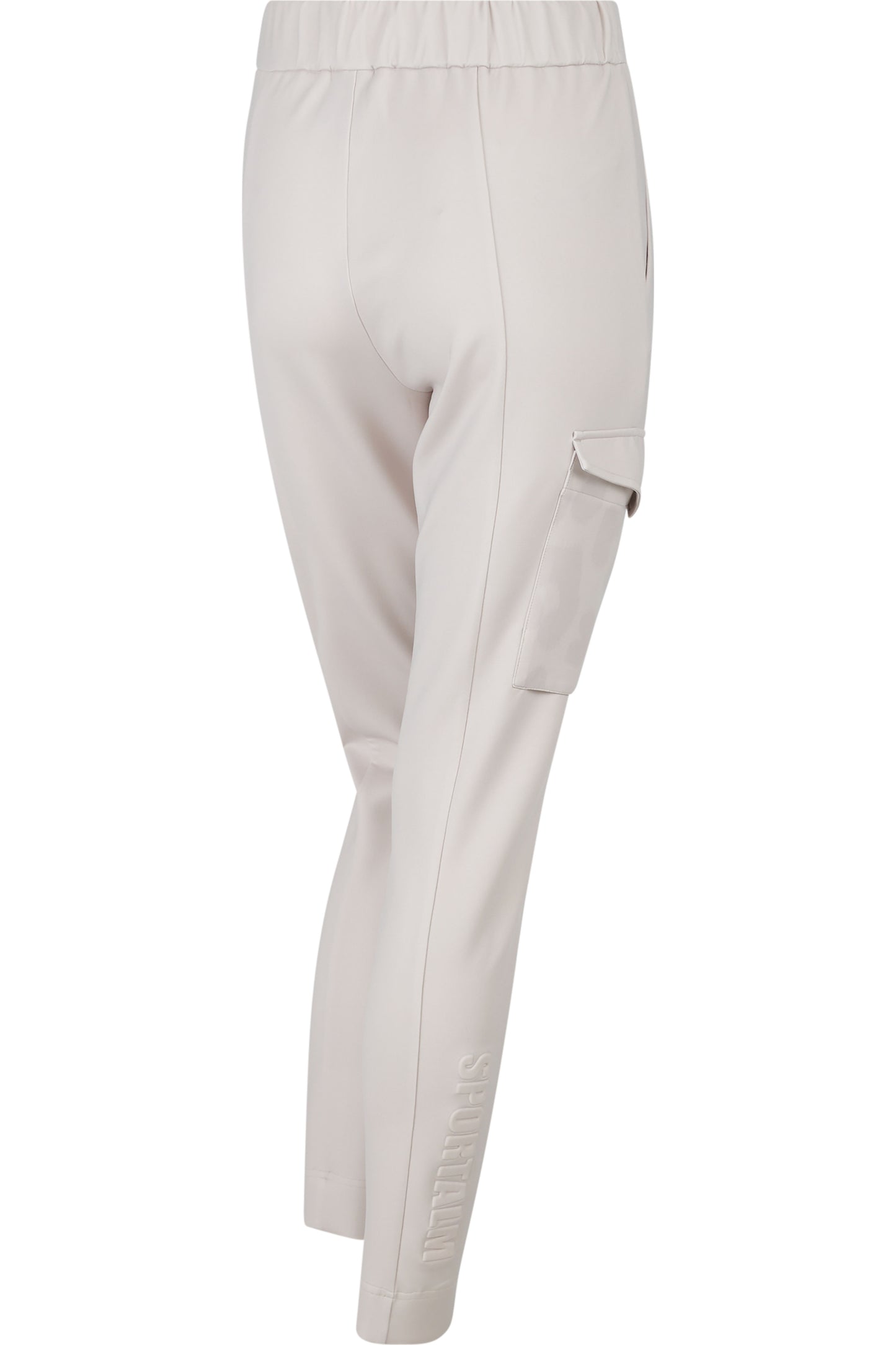 鬆緊腰豹紋印花翻蓋大口袋休閒褲