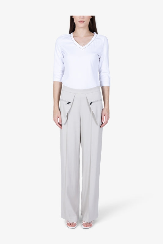 Casual Trousers with Piping