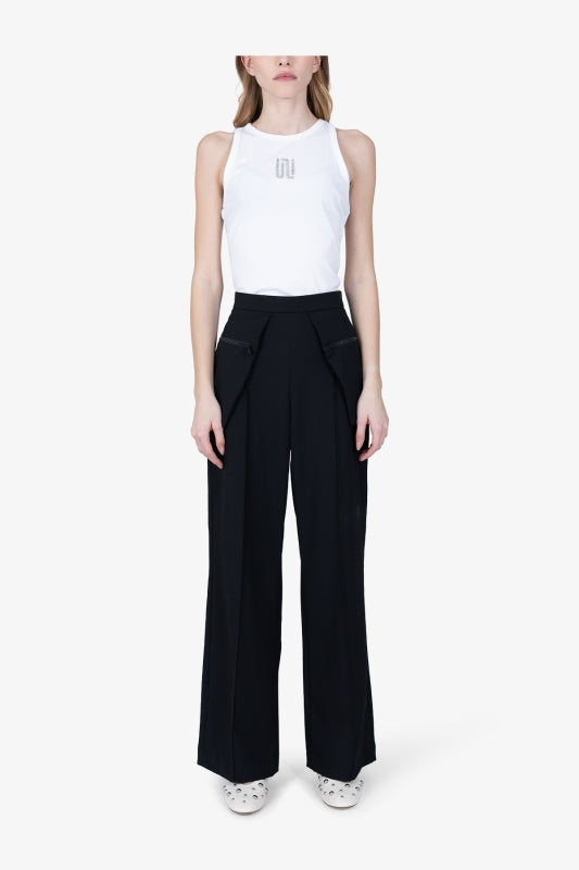 Casual Trousers with Piping